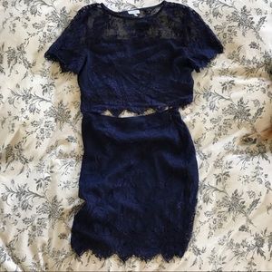 Navy blue lace top and skirt set 🌟 moving sale